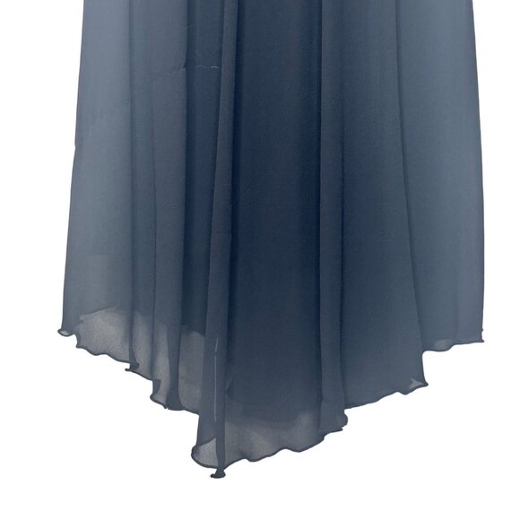 90s Y2K Black Lace Sheer Assymetrical Dress Womens S Whimsigoth Fairy Grunge - Picture 8 of 9